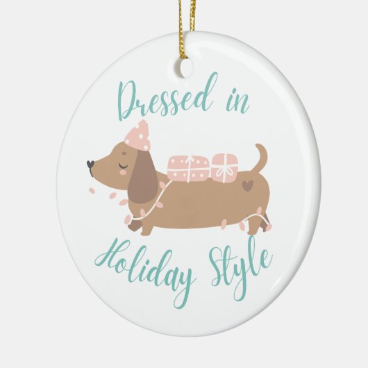 Niedliche Ornament mit Dackel Hund (Links)