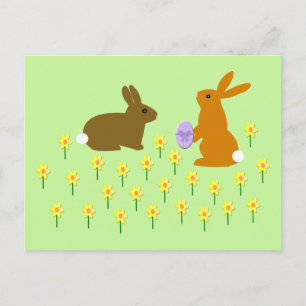 Niedliche Osterbände und Affodien Postkarte