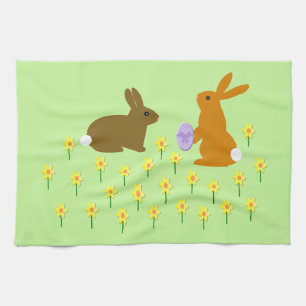 Niedliche Osterbände und Küchenutensilien Handtuch