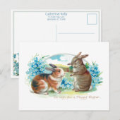 Niedliche Osterbände und Vergessenmernots Postkarte (Vorne/Hinten)