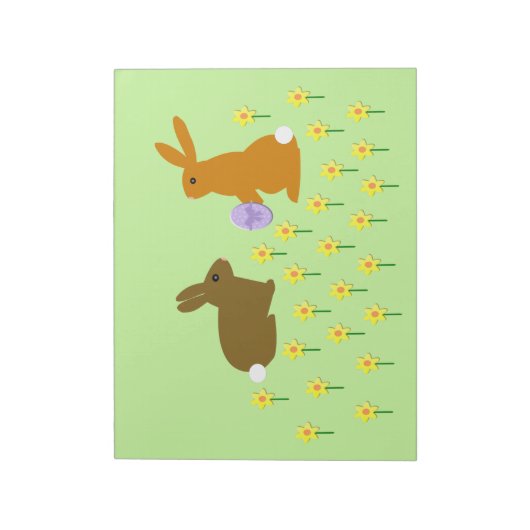 Niedliche Osterbänder und -düsterhäuser Notepad Notizblock (Rotiert)