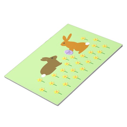 Niedliche Osterbänder und -düsterhäuser Notepad Notizblock (angewinkelt)