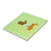 Niedliche Osterbäume und Affodilen Keramik Tile Fliese (Seite)