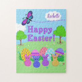 Niedliche Osterbäume und Eier | Felt Look Graphics Puzzle