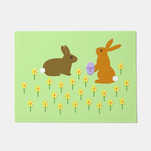 Niedliche Osterbünen und Affodien Fußmatte (Vorderseite)