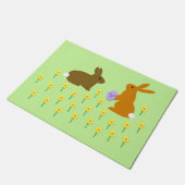 Niedliche Osterbünen und Affodien Fußmatte (Schrägansicht)