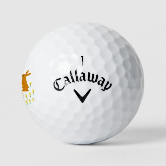 Niedliche Osterbünen und Affodien Golfball (Logo)