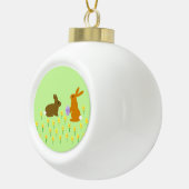 Niedliche Osterbünen und Affodien Keramik Kugel-Ornament (Rechts)