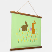 Niedliche Osterbünen und Affodien Wandteppich Mit Holzrahmen (Gewinkelt)