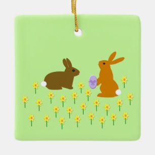 Niedliche Osterbünen und -därme, kundenspezifische Keramikornament
