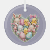 Niedliche Osterbünen und Pastelkerne Ornament Aus Glas (Vorderseite)