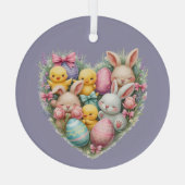 Niedliche Osterbünen und Pastelkerne Ornament Aus Glas (Rückseite)