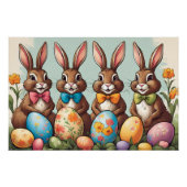 Niedliche OsterBunnies auf der Eierjagd Poster (Vorderseite)