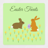 Niedliche OsterBunnies und Affodien kundenspezifis Etiketten (Design 1)