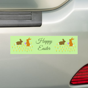 Niedliche OsterBunnies und Daffodien Custom Bumper Autoaufkleber
