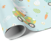 Niedliche Osterbüscheln in Karotten und Eiern Geschenkpapier (Rolleneckpunkt)