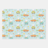 Niedliche Osterbüscheln in Karotten und Eiern Geschenkpapier Set (Vorderseite)