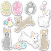 Niedliche Osterbüschen, dekorierte Eier und Blume Aufkleber (Vorderseite)