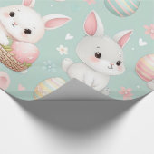 Niedliche Osterbüschen mit Ostereiern Geschenkpapier (Ecke)
