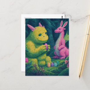 Niedliche Osterdrachen Postkarte