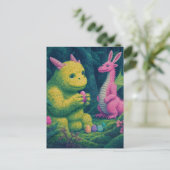 Niedliche Osterdrachen Postkarte (Stehend Vorderseite)