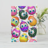 Niedliche Osterei-Cartoon-Einladung Einladung (Stehend Vorderseite)