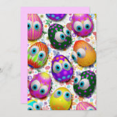 Niedliche Osterei-Cartoon-Einladung Einladung (Vorne/Hinten)