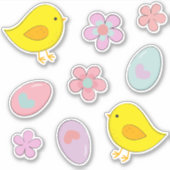 Niedliche Ostereier Blume Pastete Frühling Set Aufkleber (Vorderseite)