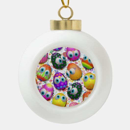 Niedliche Ostereier Cartoon Ornament (Vorderseite)