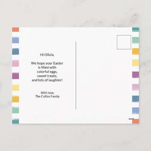 Niedliche Ostereier Feiertagspostkarte (Rückseite)