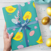 Niedliche Ostereier Frühlingsmuster Aquamarin grün Geschenkpapier