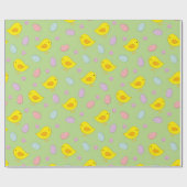 Niedliche Ostereier Frühlingsmuster Grün Geschenkpapier (Flach)
