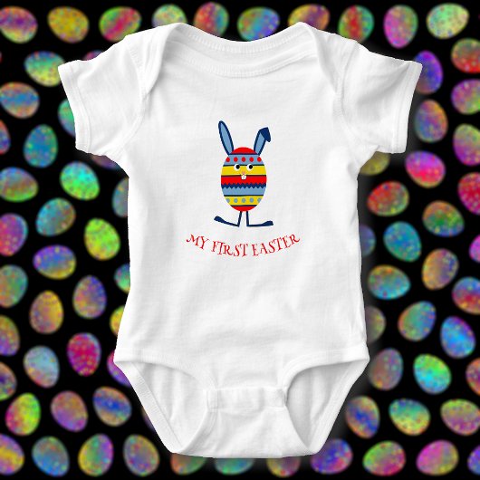 Niedliche Ostereier-Hasen-Beschriftung Baby Strampler