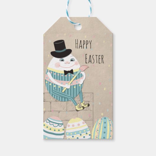 Niedliche Ostereier & Humpty Dumpty Geschenkanhänger (Vorderseite)