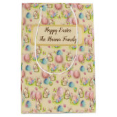 Niedliche Ostereier in Aquarellfarbe, sonnige und Mittlere Geschenktüte (Vorderseite)