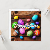 Niedliche Ostereier Karte (Vorderseite/Rückseite Beispiel)