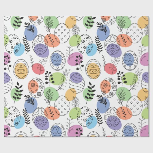 Niedliche Ostereier Muster Geschenkpapier (Flach)