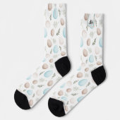 Niedliche Ostereier Muster Monogramm Socken (Linkes Detail)