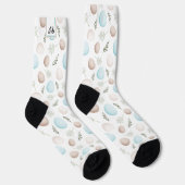 Niedliche Ostereier Muster Monogramm Socken (Rechts)