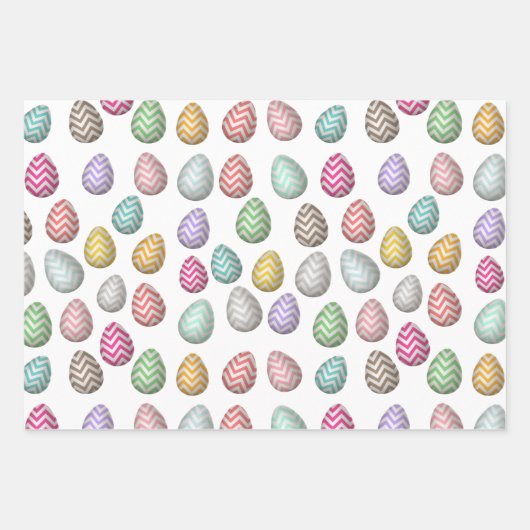 Niedliche Ostereier Muster Pastellfarben Geschenkpapier Set (Vorderseite 3)