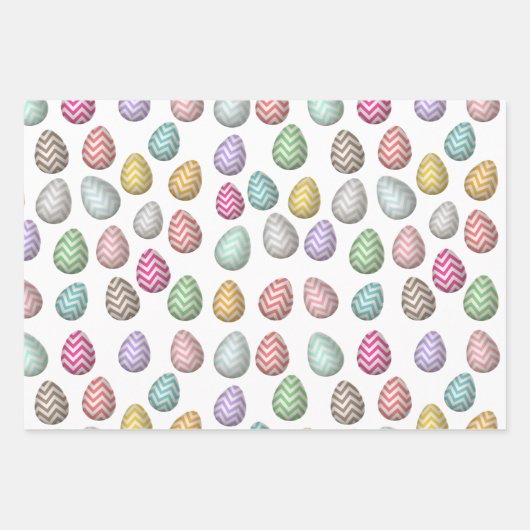 Niedliche Ostereier Muster Pastellfarben Geschenkpapier Set (Vorderseite 2)