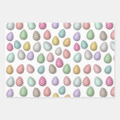 Niedliche Ostereier Muster Pastellfarben Geschenkpapier Set (Vorderseite)