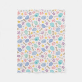 Niedliche Ostereier Paw Print Pastellfarben Hundel Fleecedecke