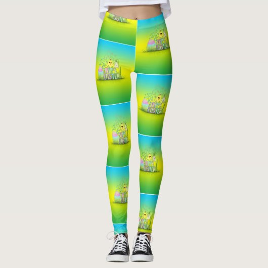 Niedliche Ostereier, Schneeflocken Leggings (Vorderseite)