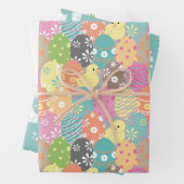 Niedliche Ostereier und -bunnies, Frühlingstulips Geschenkpapier Set (Beispiel)