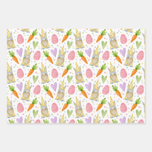 Niedliche Ostereier und -gnomen Geschenkpapier Set (Vorderseite)