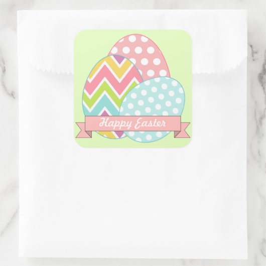 Niedliche Ostereier Weihnachtsaufkleber Quadratischer Aufkleber (Tasche)