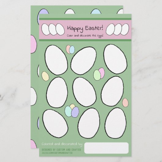 Niedliche Ostereierfarbseite Dekorieren (Vorne/Hinten)