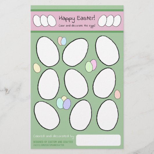Niedliche Ostereierfarbseite Dekorieren (Vorderseite)
