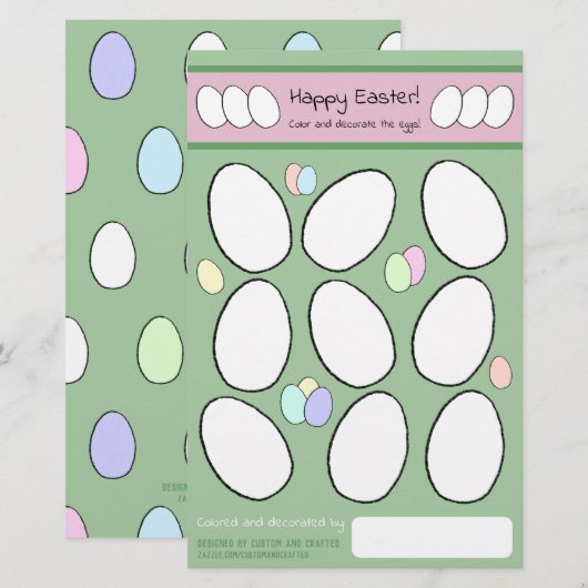 Niedliche Ostereierfarbseite Dekorieren (Vorne/Hinten)